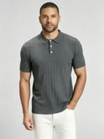 Retro Textured Henley Collar Knit Polo, Solid Slim Fit Short Sleeve Premium Pullover for Men - Image 21