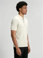 Retro Textured Henley Collar Knit Polo, Solid Slim Fit Short Sleeve Premium Pullover for Men - Image 23