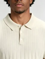 Retro Textured Henley Collar Knit Polo, Solid Slim Fit Short Sleeve Premium Pullover for Men - Image 24