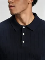 Retro Textured Henley Collar Knit Polo, Solid Slim Fit Short Sleeve Premium Pullover for Men - Image 28