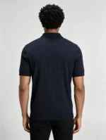 Retro Textured Henley Collar Knit Polo, Solid Slim Fit Short Sleeve Premium Pullover for Men - Image 29