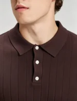 Retro Textured Henley Collar Knit Polo, Solid Slim Fit Short Sleeve Premium Pullover for Men - Image 32
