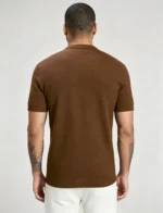 Retro Textured Henley Collar Knit Polo, Solid Slim Fit Short Sleeve Premium Pullover for Men - Image 21
