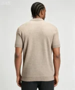 Retro Textured Henley Collar Knit Polo, Solid Slim Fit Short Sleeve Premium Pullover for Men - Image 29