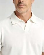 Minimalist Solid V-Collar Knit Polo, Slim Fit Short Sleeve Premium Pullover for Men - Image 15