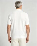 Minimalist Solid V-Collar Knit Polo, Slim Fit Short Sleeve Premium Pullover for Men - Image 14