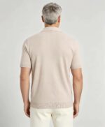 Minimalist Solid V-Collar Knit Polo, Slim Fit Short Sleeve Premium Pullover for Men - Image 10