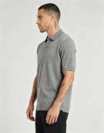 Minimalist Solid V-Collar Knit Polo, Slim Fit Short Sleeve Premium Pullover for Men - Image 8