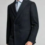 Men's Slim Fit Double Breasted Textured Suit Set