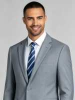 Men's Slim Fit 2 Piece Suit One-Button Notch Lapel Business Formal Interview Wedding Suit Set - Image 6