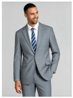 Men's Slim Fit 2 Piece Suit One-Button Notch Lapel Business Formal Interview Wedding Suit Set - Image 9