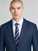 Men's Slim Fit 2 Piece Suit One-Button Notch Lapel Business Formal Interview Wedding Suit Set - Image 10