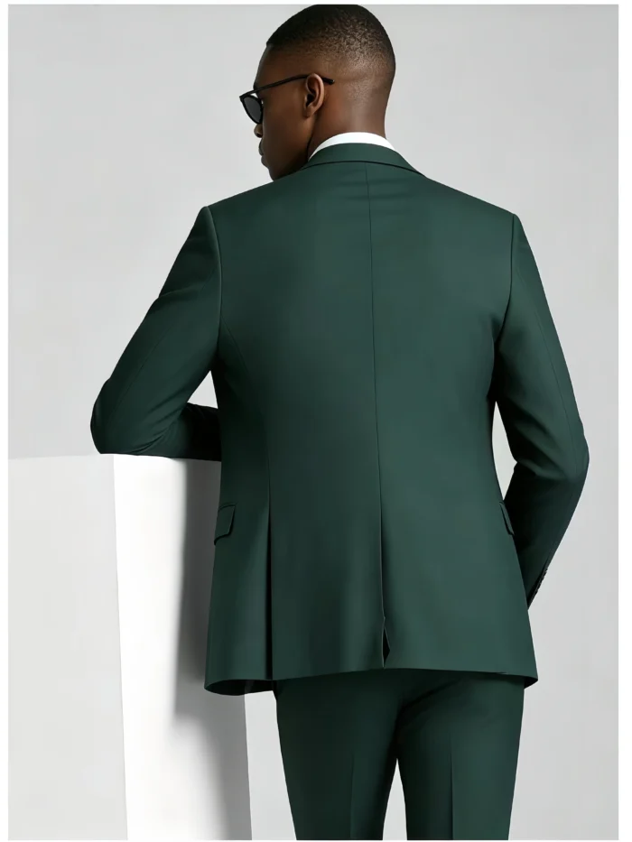 Men's Slim Fit 2 Piece Suit One-Button Notch Lapel Business Formal Interview Wedding Suit Set - Image 5