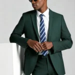 Men's Slim Fit 2 Piece Suit One-Button Notch Lapel Business Formal Interview Wedding Suit Set