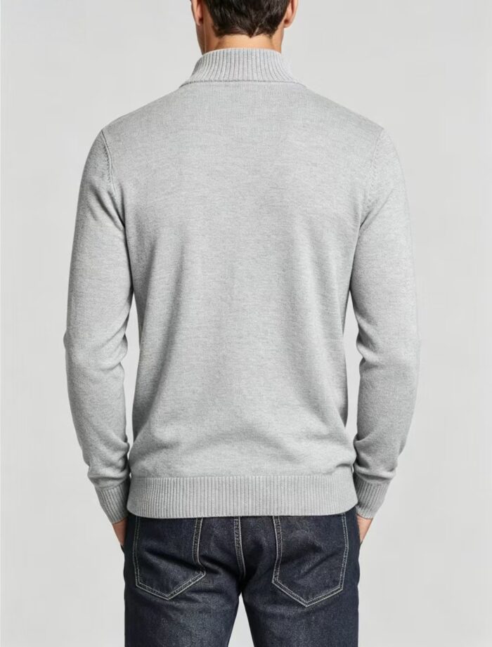 Men's Solid Quarter Zip Mock Neck Knit Sweater Soft Warm Business Casual Layering Pullover - Image 14
