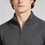 Men's Solid Quarter Zip Mock Neck Knit Sweater Soft Warm Business Casual Layering Pullover - Image 21