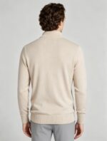 Men's Solid Quarter Zip Mock Neck Knit Sweater Soft Warm Business Casual Layering Pullover - Image 24