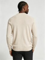 Men's Front Diamond Cable Knit Crew Neck Raglan Sleeve Sweater Soft Breathable Fall Winter Casual Layering Pullover