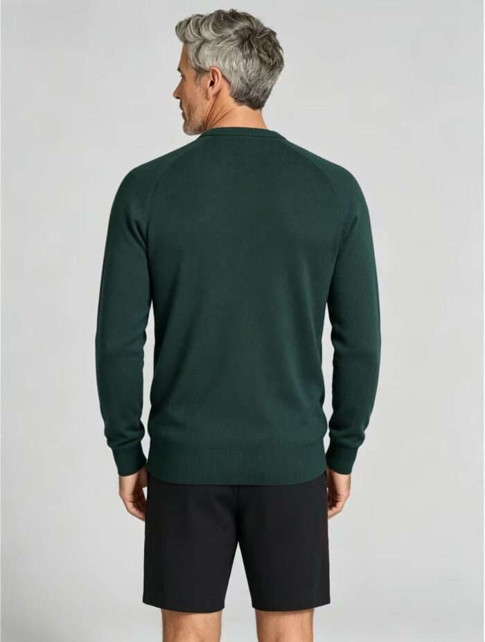 Men's Front Diamond Cable Knit Crew Neck Raglan Sleeve Sweater Soft Breathable Fall Winter Casual Layering Pullover - Image 12