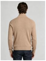 Men's Full Zip Stand Collar Diamond Textured Knit Cardigan Raglan Sleeve Warm Business Casual Knit Jacket - Image 5
