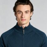 Men's Full Zip Stand Collar Diamond Textured Knit Cardigan Raglan Sleeve Warm Business Casual Knit Jacket - Image 8