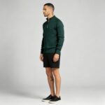 Men's Full Zip Stand Collar Diamond Textured Knit Cardigan Raglan Sleeve Warm Business Casual Knit Jacket - Image 11