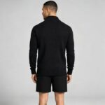 Men's Full Zip Stand Collar Diamond Textured Knit Cardigan Raglan Sleeve Warm Business Casual Knit Jacket - Image 17