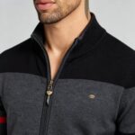 Men's Soft Stretch Color Block Zip Knit Cardigan Multi Occasion Breathable Daily Travel Lightweight Outer Sweater - Image 5
