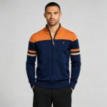 Men's Soft Stretch Color Block Zip Knit Cardigan Multi Occasion Breathable Daily Travel Lightweight Outer Sweater - Image 6