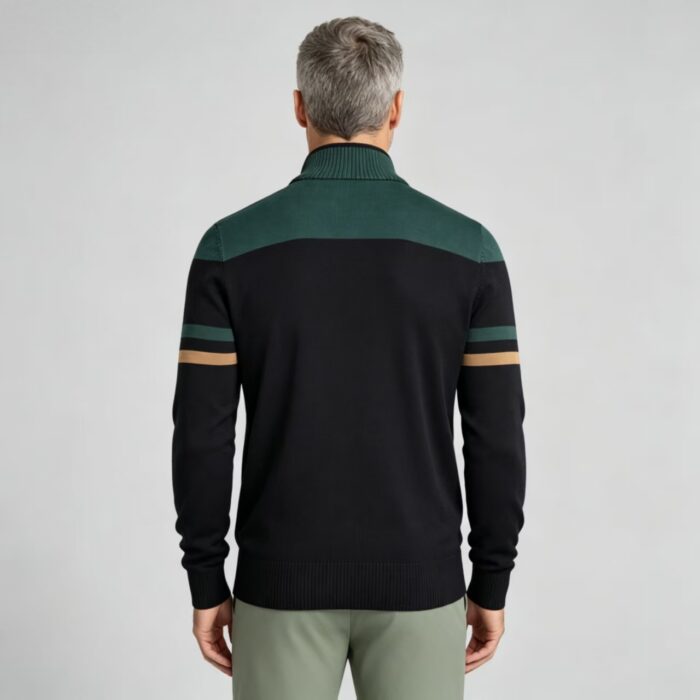 Men's Soft Stretch Color Block Zip Knit Cardigan Multi Occasion Breathable Daily Travel Lightweight Outer Sweater - Image 15