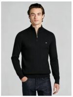Men's Vertical Rib Quarter Zip Knit Sweater - Image 18