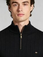 Men's Vertical Rib Quarter Zip Knit Sweater - Image 19