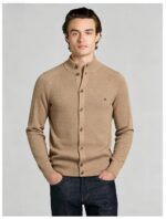 Men's Waffle Knit Stand Collar Cardigan - Image 3