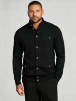 Men's Stand Collar Pocket Knit Cardigan
