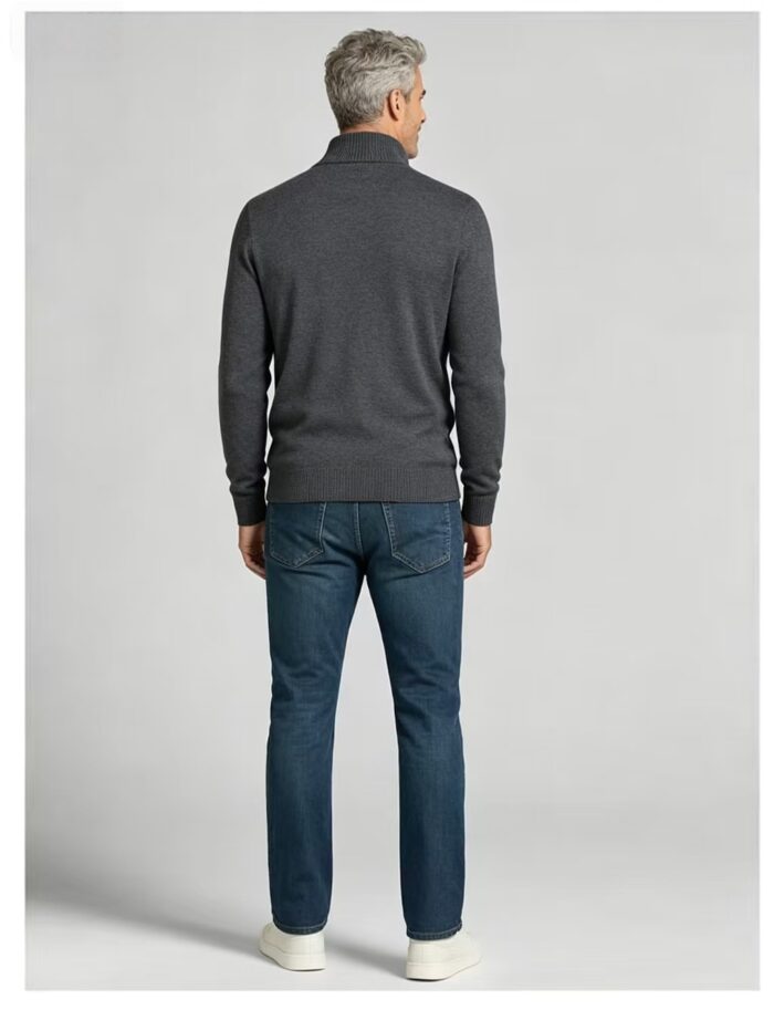 Men's Stand Collar Pocket Knit Cardigan - Image 10
