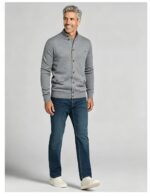 Men's Stand Collar Pocket Knit Cardigan - Image 9
