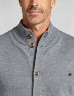 Men's Stand Collar Pocket Knit Cardigan - Image 7