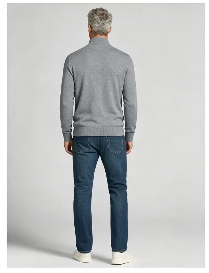 Men's Stand Collar Pocket Knit Cardigan - Image 6