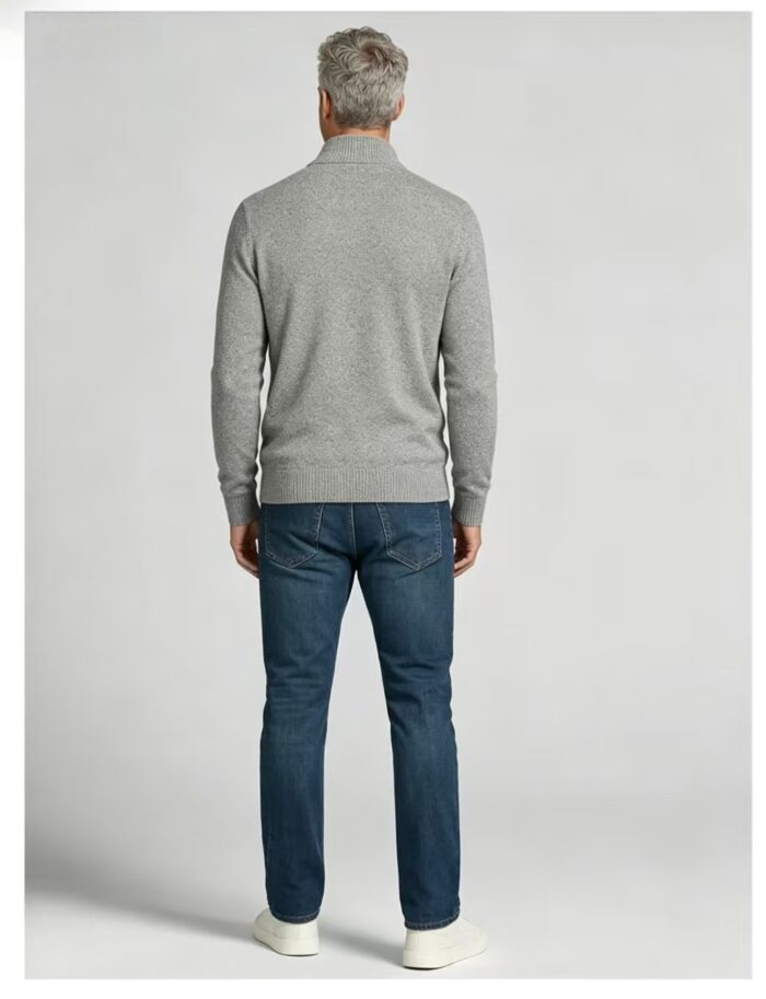 Men's Stand Collar Pocket Knit Cardigan - Image 3