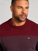 Men's Color Block Fine Horizontal Stripe Crew Neck Knit Sweater Soft Warm Spring Fall Business Casual Layering Pullover - Image 2