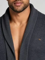 Men's Stretch Breathable Open Knit Cardigan Multi Occasion Daily Travel Adjustable Warmth Pocket Light Outer Top - Image 2