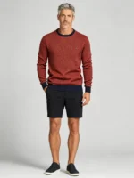 Men's Stretch Breathable Mini Dot Jacquard Contrast Cuff & Hem Knit Sweater Multi Occasion Daily Travel Lightweight Warm Base Layer Top
