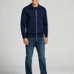 Men's Lapel Collar Zip Knit Cardigan