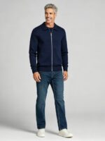 Men's Lapel Collar Zip Knit Cardigan