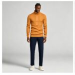Men's High Stretch Vertical Rib Turtleneck Knit Sweater Multi Occasion Windproof Daily Travel Warm Base Layer Top - Image 10