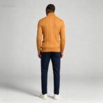 Men's High Stretch Vertical Rib Turtleneck Knit Sweater Multi Occasion Windproof Daily Travel Warm Base Layer Top - Image 11