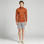 Men's High Stretch Vertical Rib Turtleneck Knit Sweater Multi Occasion Windproof Daily Travel Warm Base Layer Top - Image 14