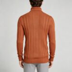 Men's High Stretch Vertical Rib Turtleneck Knit Sweater Multi Occasion Windproof Daily Travel Warm Base Layer Top - Image 15