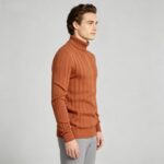 Men's High Stretch Vertical Rib Turtleneck Knit Sweater Multi Occasion Windproof Daily Travel Warm Base Layer Top - Image 16