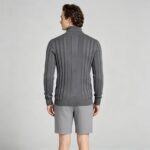 Men's High Stretch Vertical Rib Turtleneck Knit Sweater Multi Occasion Windproof Daily Travel Warm Base Layer Top - Image 19